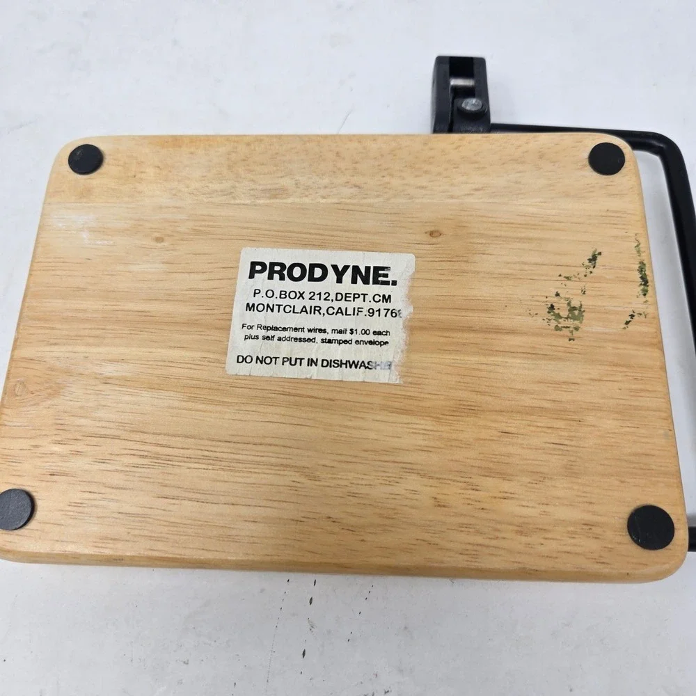 Prodyne Beechwood Cheese Slicer with Stainless Steel Wire Natural Wood Board
